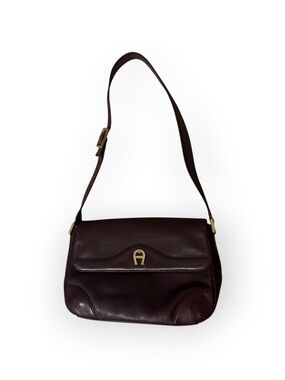 Vintage Etienne Aigner Red genuine leather shoulder bag adjustable belt strap